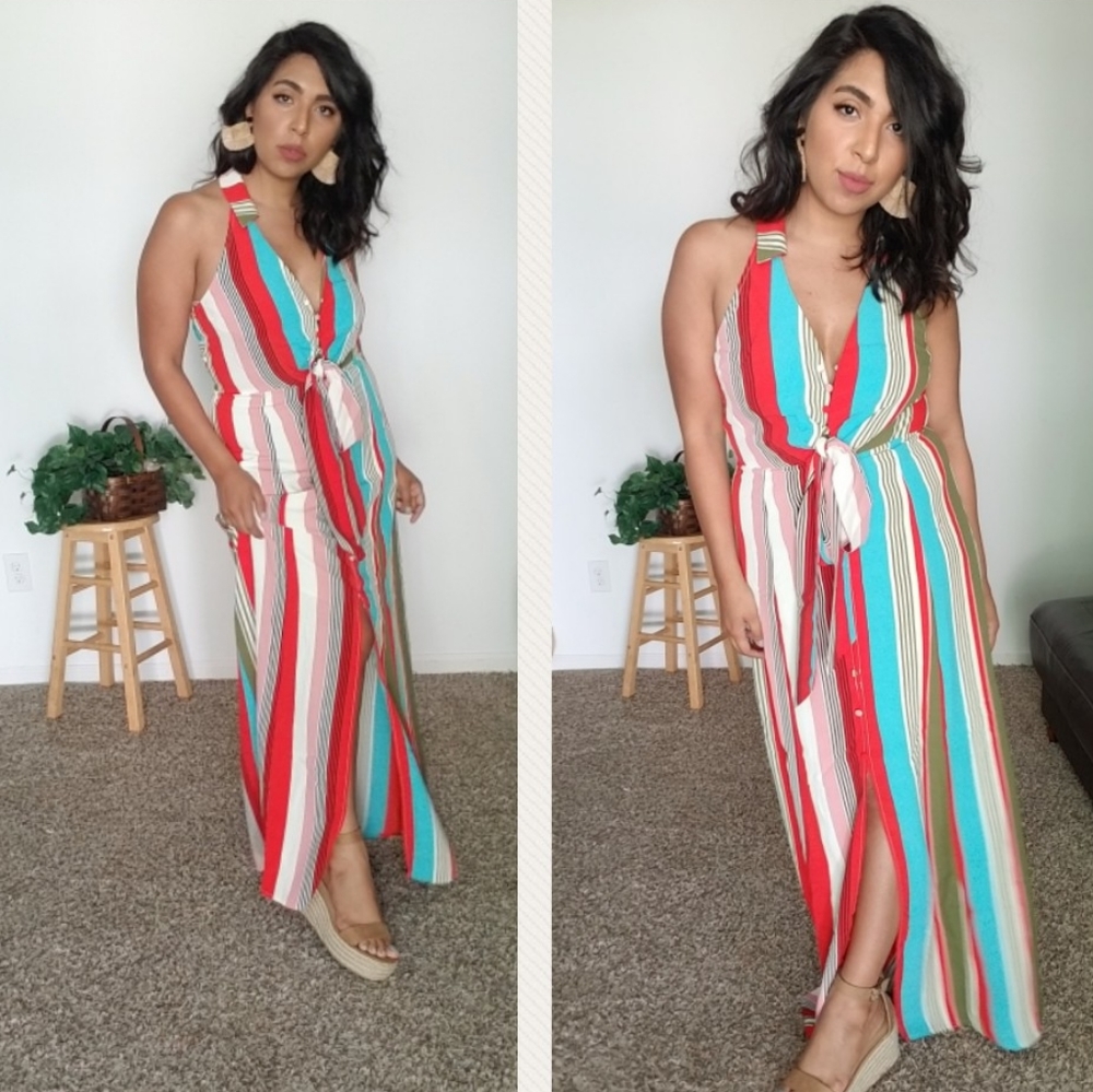 FANCY SEEING YOU HERE STRIPE MAXI DRESS - Picture 4 of 13